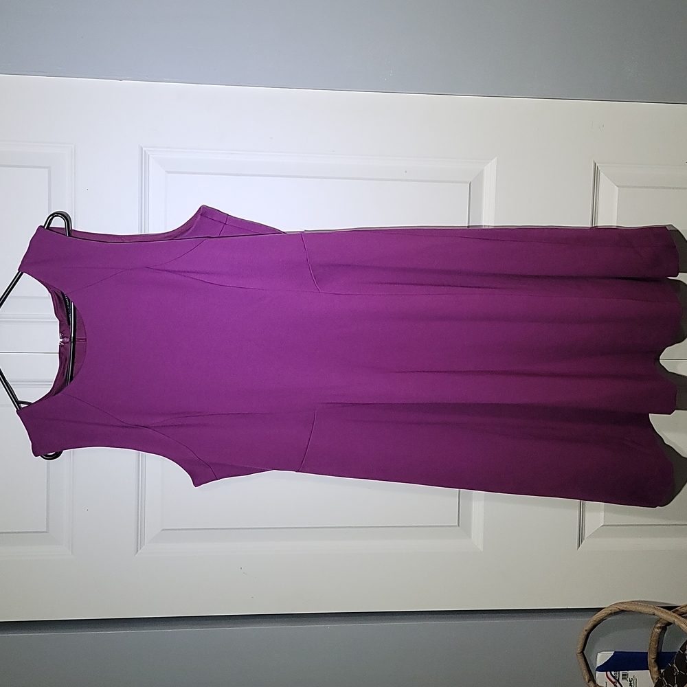 White House Black Market Sleeveless Magenta Fit-and-Flare Midi Dress *21
